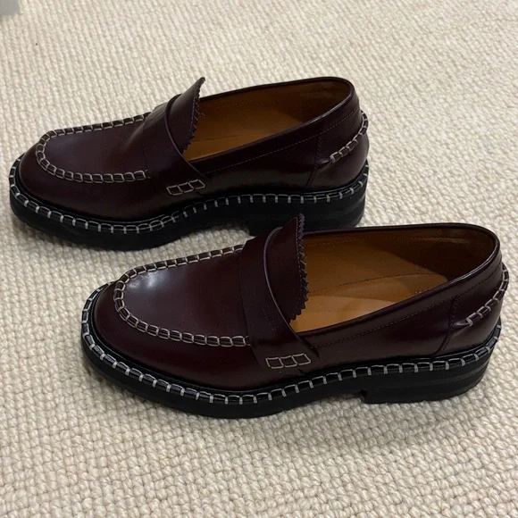 Chloe Classic Brown/Maroon Loafers - Picture 2 of 10